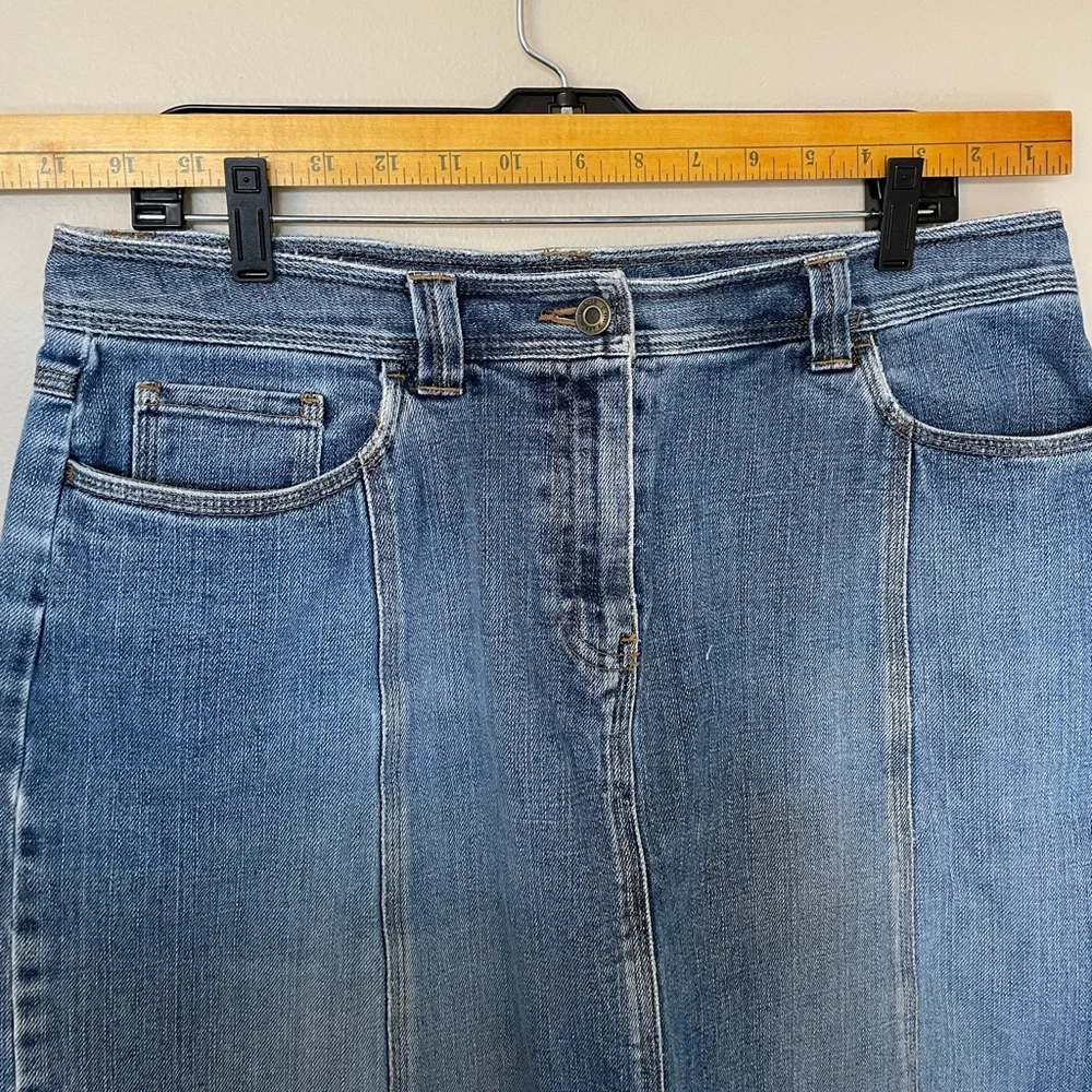 Vintage Y2K Talbots Blue Jean Denim Mini Skirt Size 12